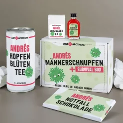 Männerschnupfen Survival Box - Erste Hilfe Set bei großem Mimimi
