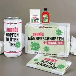 Männerschnupfen Survival Box - Erste Hilfe Set bei großem Mimimi
