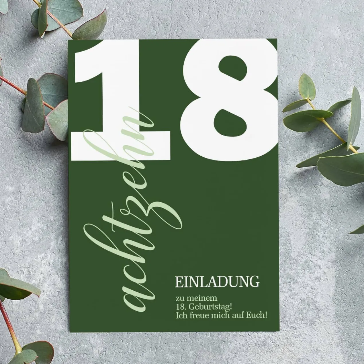 Moderne Einladungskarte zum Geburtstag - mit Ihren persönlichen Angaben