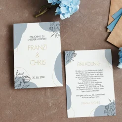 Moderne Hochzeitseinladung in verschiedenen Farben