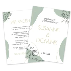 Moderne Hochzeitseinladung in verschiedenen Farben