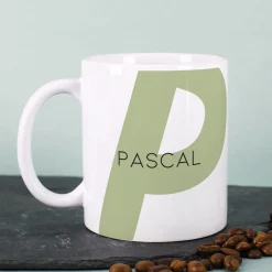 Moderne Keramiktasse - Monogramm - in verschiedenen Farben