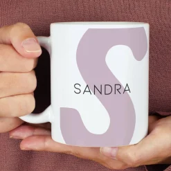Moderne Keramiktasse - Monogramm - in verschiedenen Farben