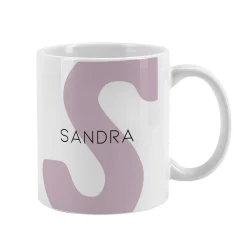 Moderne Keramiktasse - Monogramm - in verschiedenen Farben