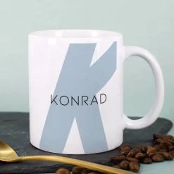 Moderne Keramiktasse - Monogramm - in verschiedenen Farben