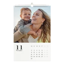 Moderner Foto-Wandkalender 2026 mit Wunschtext in verschiedenen Formaten