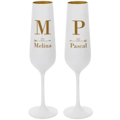 Moderne Sektgläser im Set als Hochzeitsgeschenk