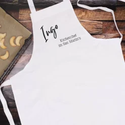 Modernes Geschenkset für Köche mit Name und zwei Zeilen Wunschtext