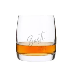 Modernes Whiskeyglas mit Wunschtexten - zum Geburtstag, Vatertag, für Trauzeugen