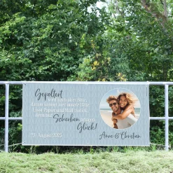 Modernes XXL Banner zum Polterabend mit Foto