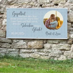 Modernes XXL Banner zum Polterabend mit Foto