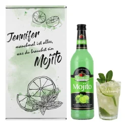 Mojito-Geschenkset mit graviertem Longdrinkglas und personalisierter Verpackung