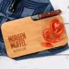 Morgenmuffel Messerbrett mit Ihrem Wunschnamen graviert