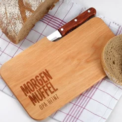 Morgenmuffel Messerbrett mit Ihrem Wunschnamen graviert