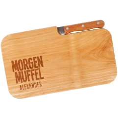 Morgenmuffel Messerbrett mit Ihrem Wunschnamen graviert