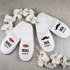 Mr & Mrs Braut & Bräutigam Hausschuhe mit Name für die Flitterwochen