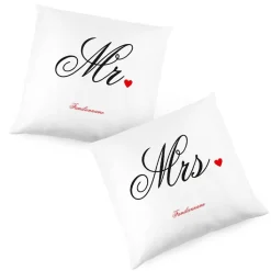 Mr und Mrs Kissen - Set für Paare mit Familienname