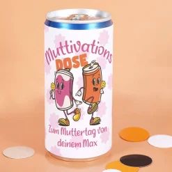 Muttivationsdose zum Muttertag - Seccodose mit persönlichem Etikett