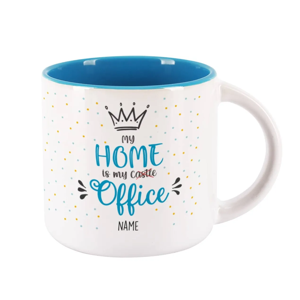 My home is my office - große Tasse mit Name