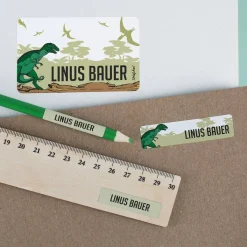 100 Namensaufkleber Dinosaurier