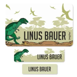 100 Namensaufkleber Dinosaurier