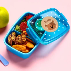 Namensaufkleber mit Bär Motiv und Name personalisiert | 84 Sticker für Kindergarten, Kita und Schule