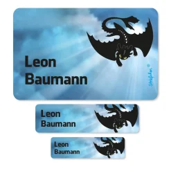 Namens-Aufkleber mit Drache in 3 Größen