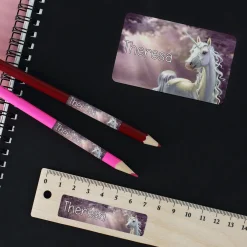 Namensaufkleber mit Einhorn und Name personalisiert | Geschenk für Mädchen, Schule und Kindergarten