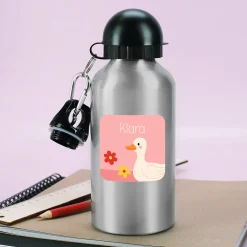 Namensaufkleber mit Ente Motiv und Name personalisiert | 84 Sticker für Kindergarten, Kita & Schule