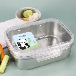Namensaufkleber mit Panda Motiv und Name personalisiert | 84 Sticker für Kindergarten, Kita & Schule
