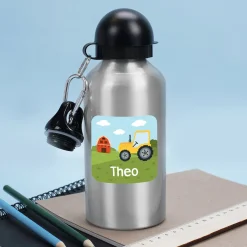 Namensaufkleber mit Traktor Motiv und Name personalisiert | 84 Sticker für Kindergarten, Kita & Schule