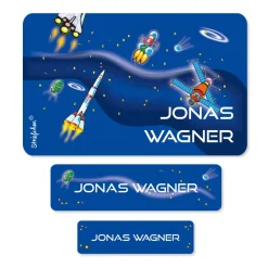 100 Namenssticker - Weltall