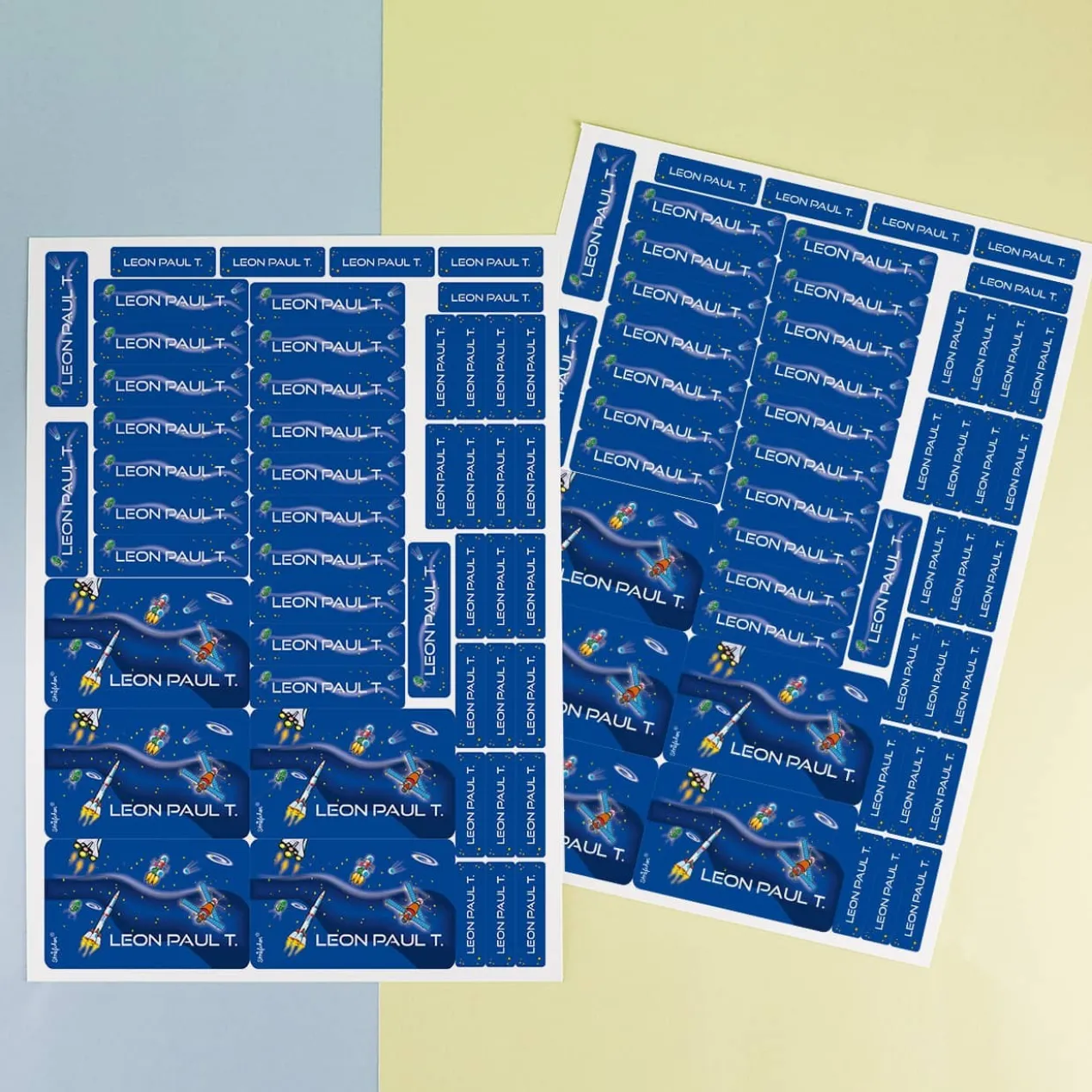 100 Namenssticker - Weltall