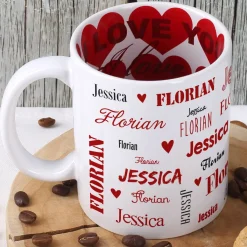 Namenstasse zum Valentinstag innen und außen bedruckt