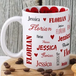 Namenstasse zum Valentinstag innen und außen bedruckt