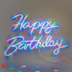 Neon Schild - Happy Birthday 42 x 28 cm