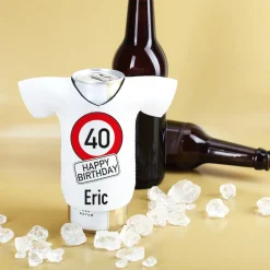 Neopren Flaschenkühler zum Geburtstag mit Verkehrszeichen