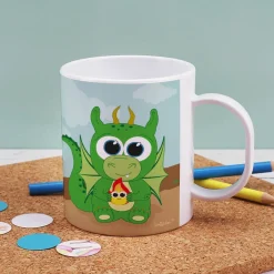 Niedliche Drachentasse mit Wunschname | Tasse als Geschenk für Kinder