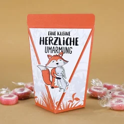 niedliche Geschenktüte für eine kleine Umarmung - mit Bonbons, Schokolade oder ohne Füllung