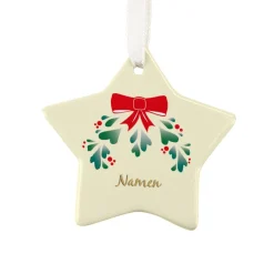 Niedlicher Christbaumanhänger mit Mistelzweig und Ihren Wunschnamen