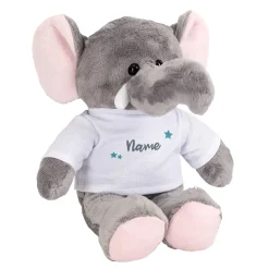 Niedlicher Stoff-Elefant mit bedrucktem Shirt