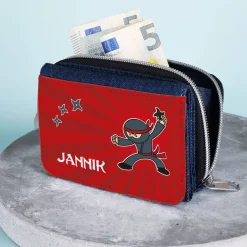 Ninja - Geldbörse mit Name für Kinder
