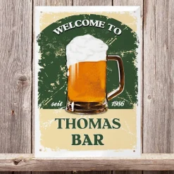 Nostalgisches Barschild aus Blech mit Vorname