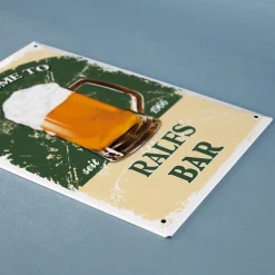 Nostalgisches Barschild aus Blech mit Vorname