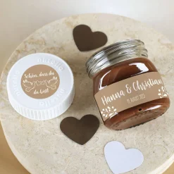 10 Nutella Gläschen als Gastgeschenk zur Hochzeit