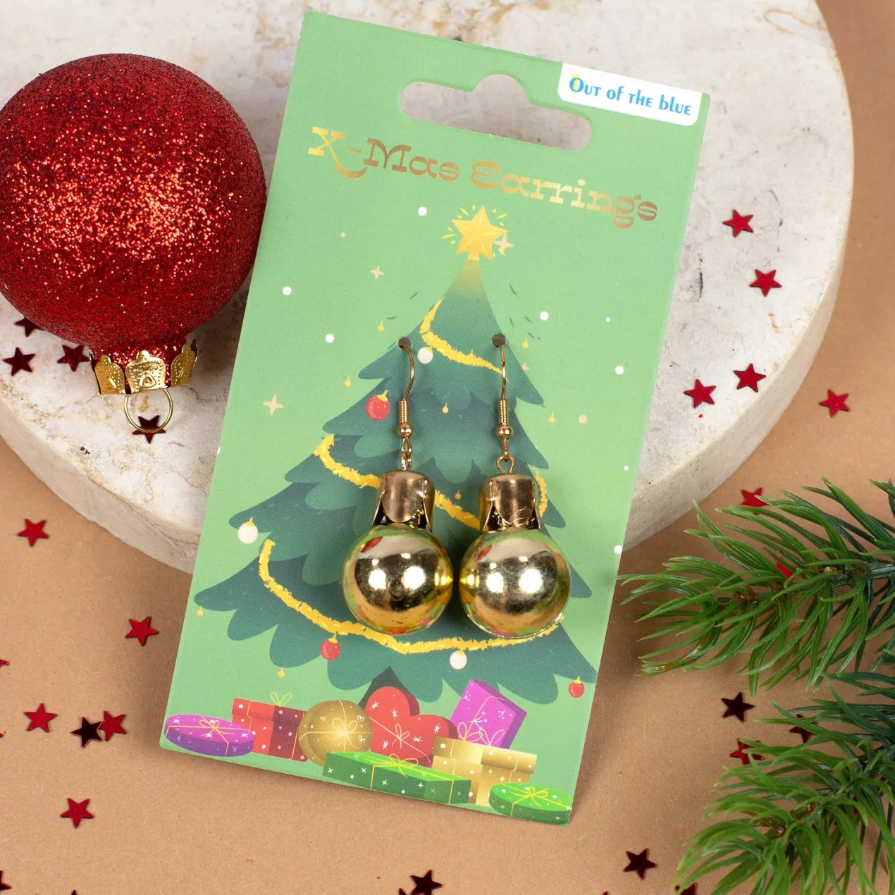 Ohrringe in Weihnachtskugel-Form in 4 Farben | Weihnachtsschmuck