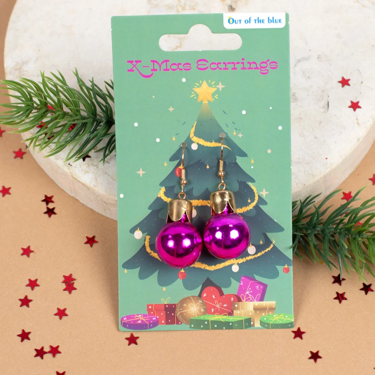 Ohrringe in Weihnachtskugel-Form in 4 Farben | Weihnachtsschmuck