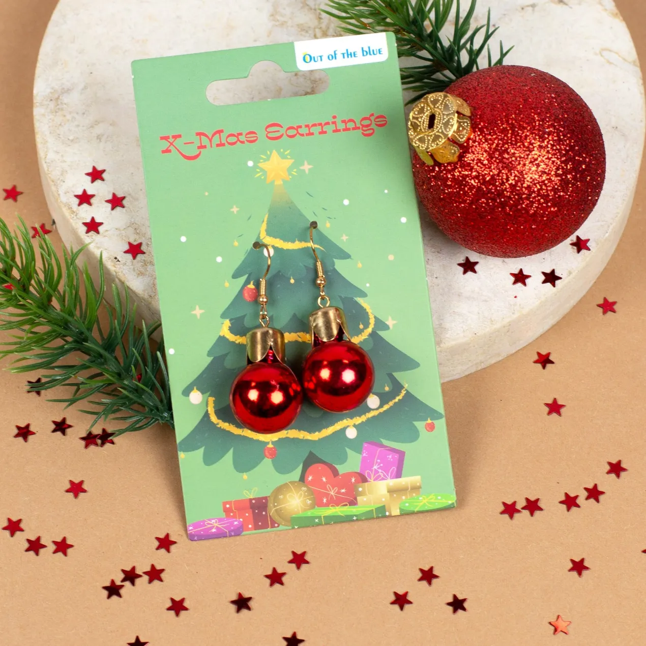 Ohrringe in Weihnachtskugel-Form in 4 Farben | Weihnachtsschmuck