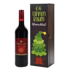 Oh Tannenbaum - Rotkäppchen Glühwein in personalisierter Holzbox