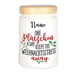 One Plätzchen a day ... Keksdose mit Ihrem Wunschnamen